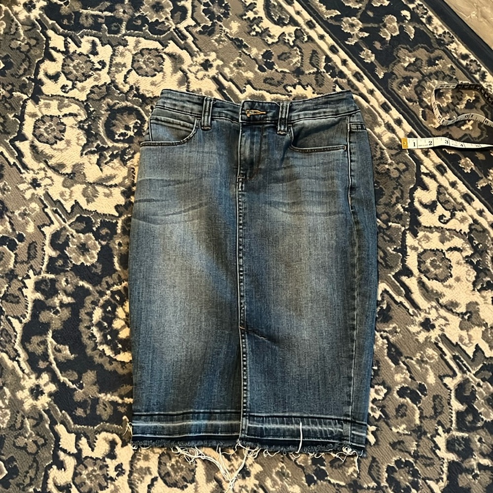 Dark Blue Denim Pencil Skirt